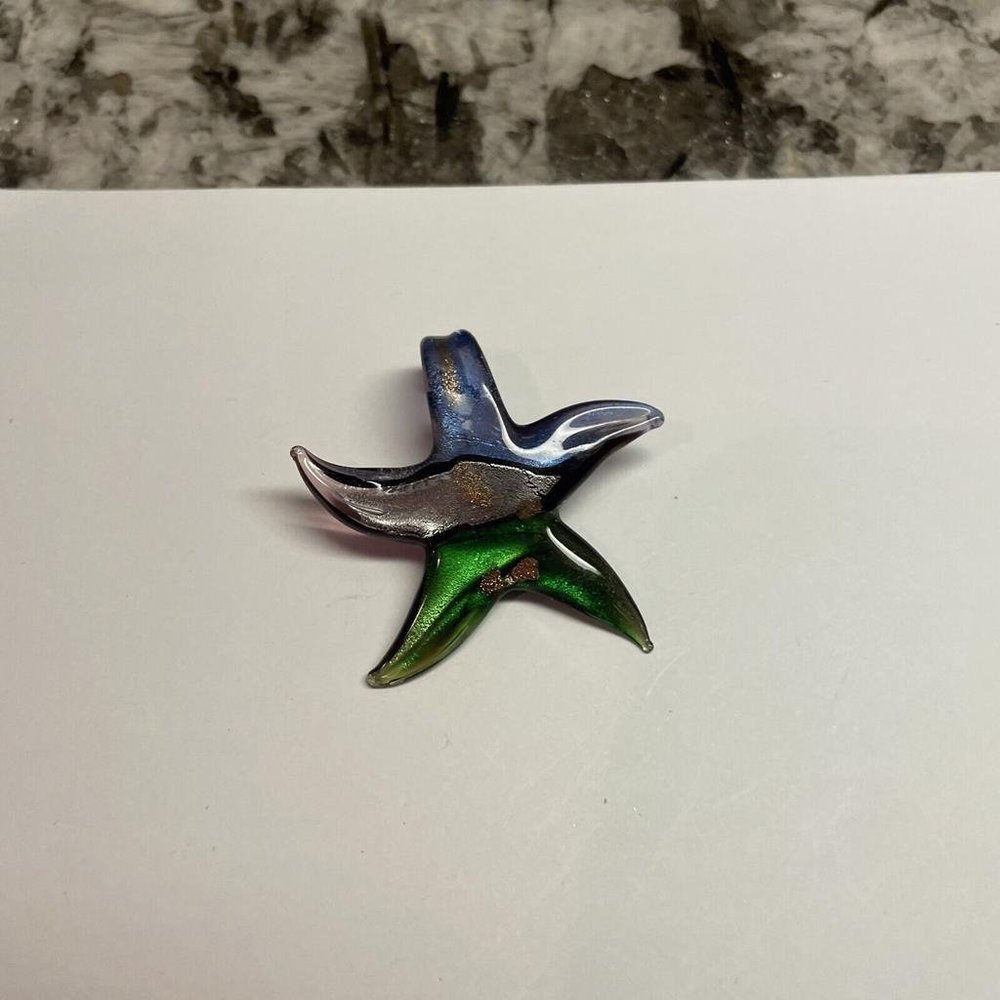 Starfish Costume Pendant / Charm Blown Art Glass